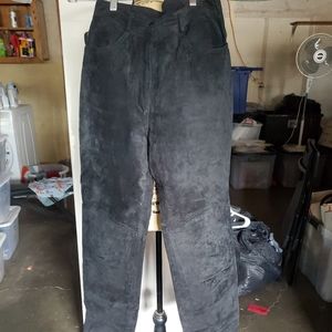 Vintage High Rollers leather/suede black pants womens sz.12